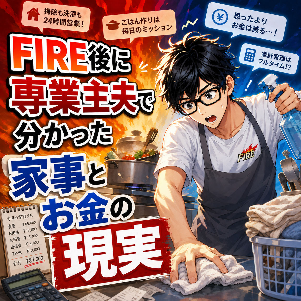 FIRE後に専業主夫になって分かった、家事とお金の現実のサムネイル